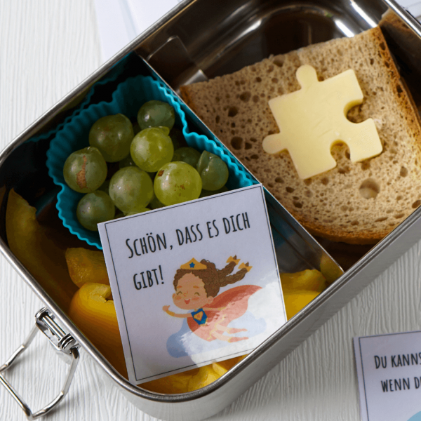 Brotbox-Botschaften für Kinder zum Ausdrucken – Set Affirmation