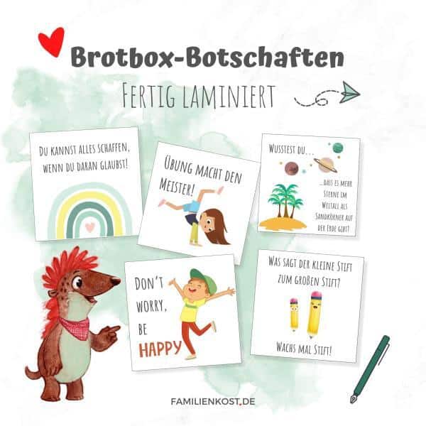 Brotbox Botschaften fertig laminiert