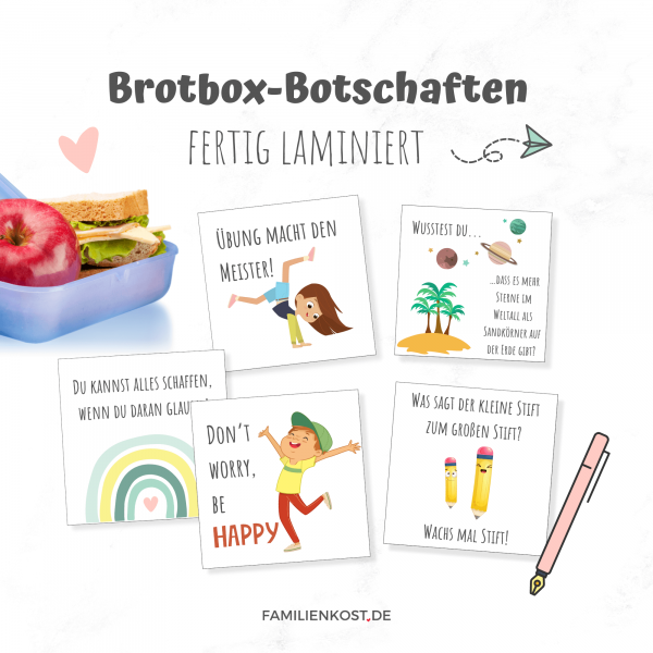 Brotbox-Botschaften für Kinder
