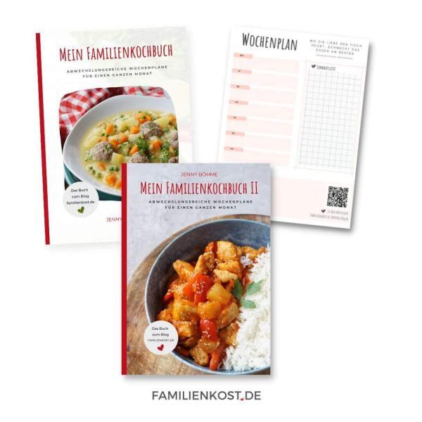Lieblingsbundle: Familienkochbuch 1 + 2 + Wochenplan-Block