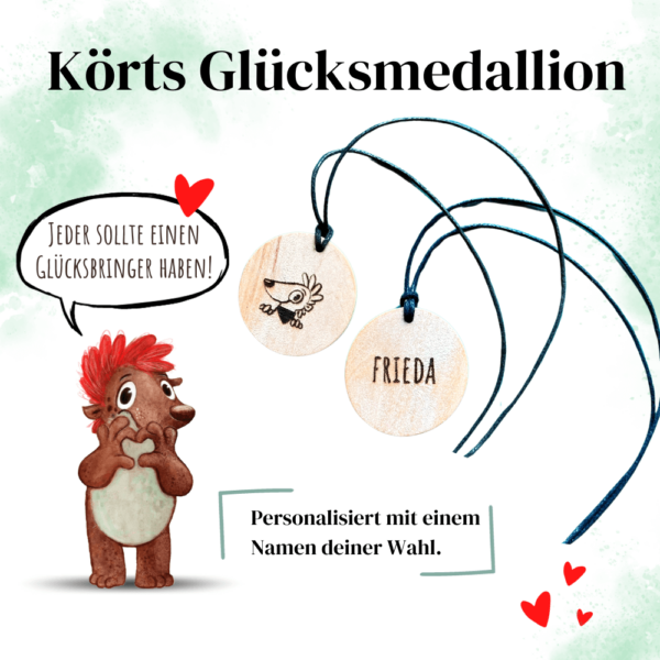 Glücksmedaillon von Kört - personalisiert mit Namen